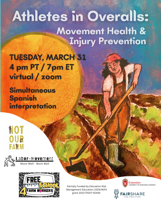 free school for farmworkers workshop: athletes in overalls - movement health and injury prevention