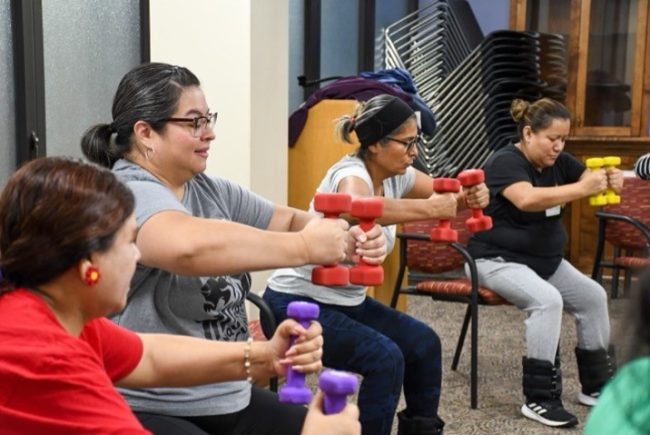 exercise class using weights