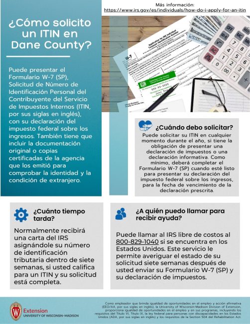 Tax Resource - Spanish How to Apply for ITIN Dane Co